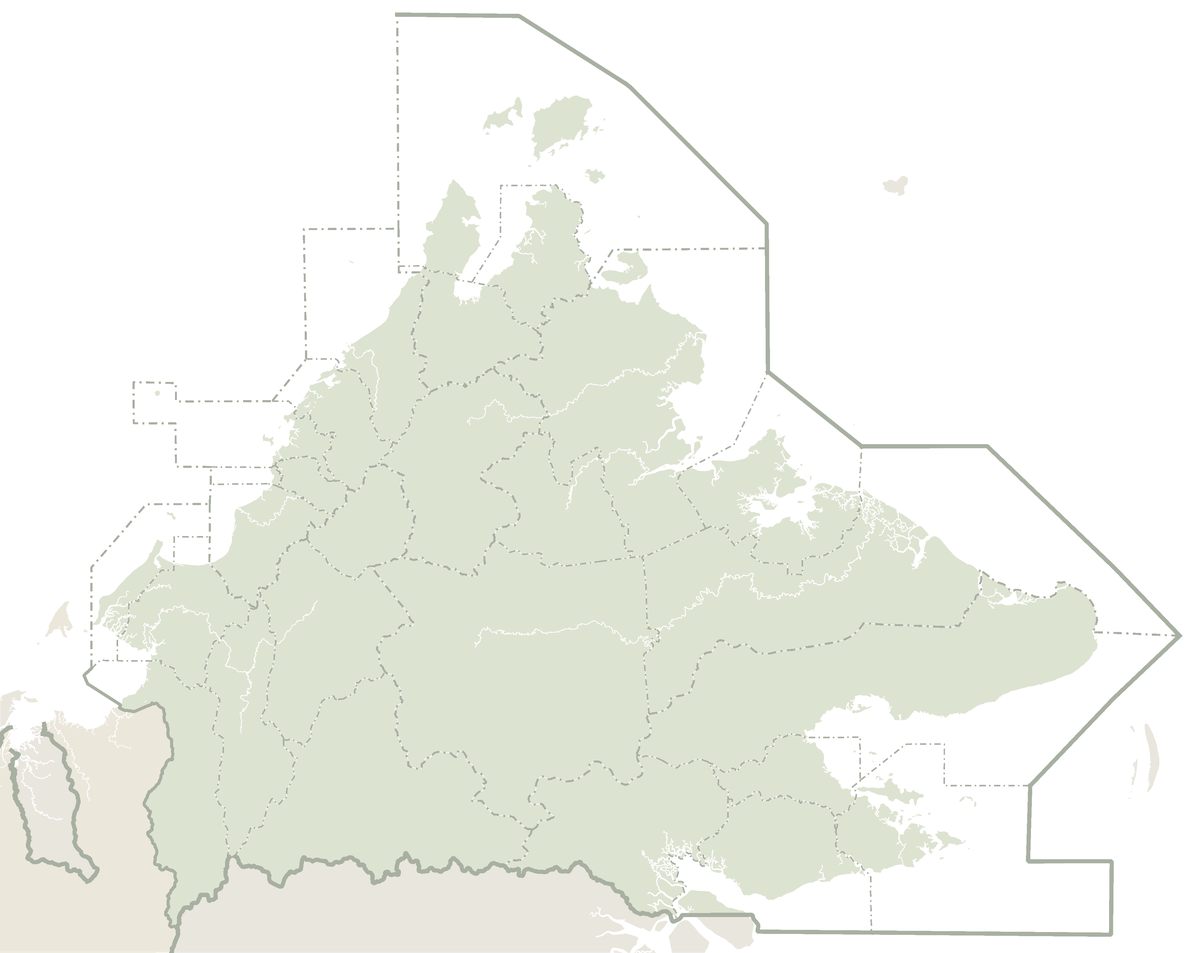 Map of Sabah, with Kota Kinabalu marked